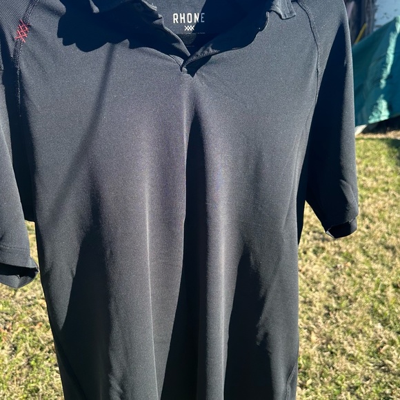 Rhone Delta Pique Polo Short Sleeved Black Size Medium - Picture 8 of 9
